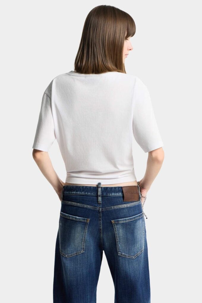 Krótka koszulka Dsquared2 Tape o luźnym kroju