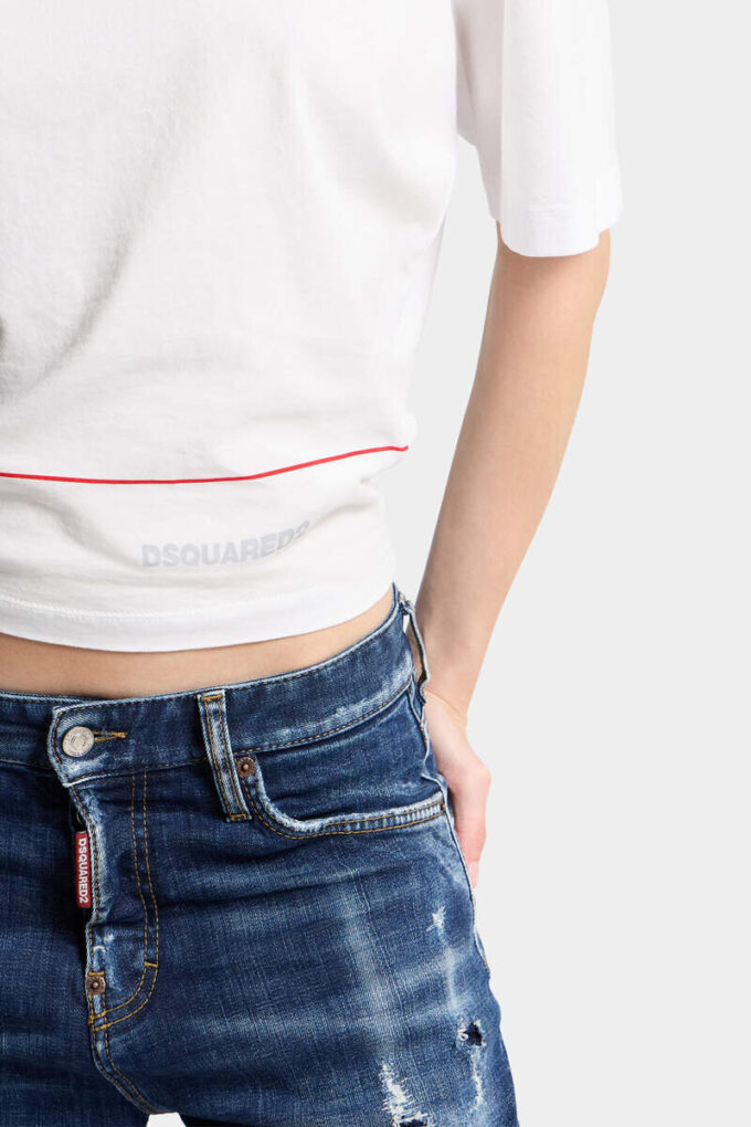 Krótka koszulka Dsquared2 Tape o luźnym kroju