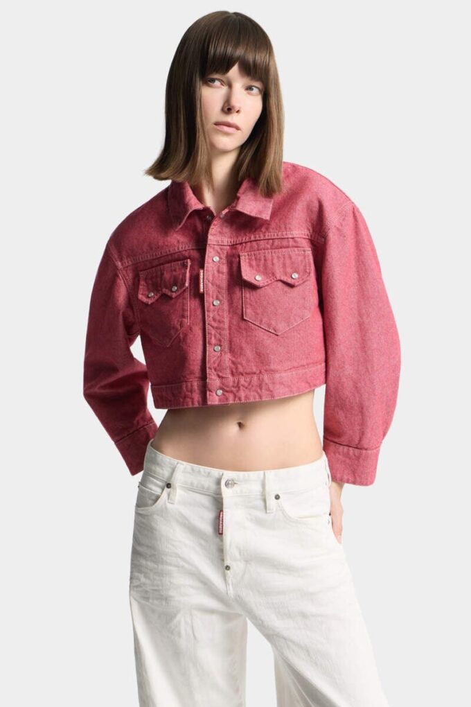Kurtka jeansowa typu boxy z jeansów oxford Kurtka jeansowa typu boxy z jeansów oxford