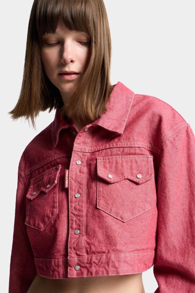 Kurtka jeansowa typu boxy z jeansów oxford Kurtka jeansowa typu boxy z jeansów oxford