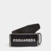 Pasek Dsquared2 z tonową plakietką z logo Pasek Dsquared2 z tonową plakietką z logo