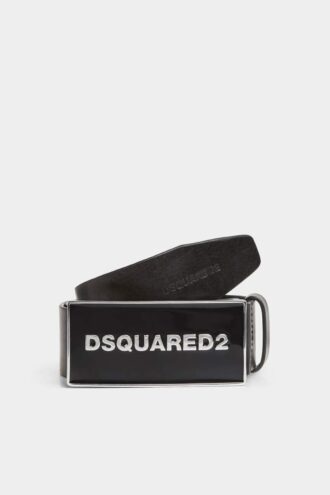 Pasek Dsquared2 z tonową plakietką z logo
