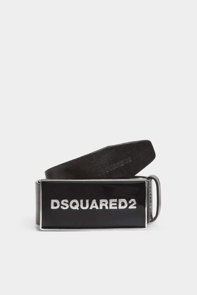 Pasek Dsquared2 z tonową plakietką z logo Pasek Dsquared2 z tonową plakietką z logo