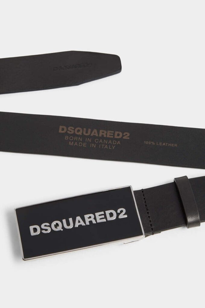 Pasek Dsquared2 z tonową plakietką z logo Pasek Dsquared2 z tonową plakietką z logo