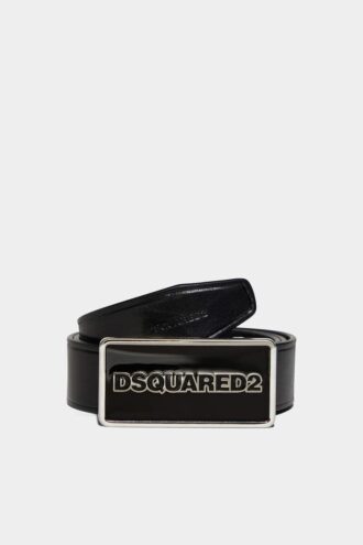 Pasek z plakietką z logo Dsquared2