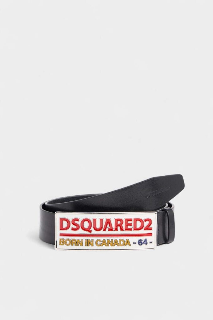 Pasek z plakietką z logo Dsquared2