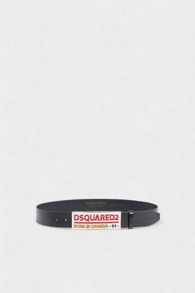 Pasek z plakietką z logo Dsquared2