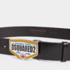 Pasek z plakietką z logo Dsquared2