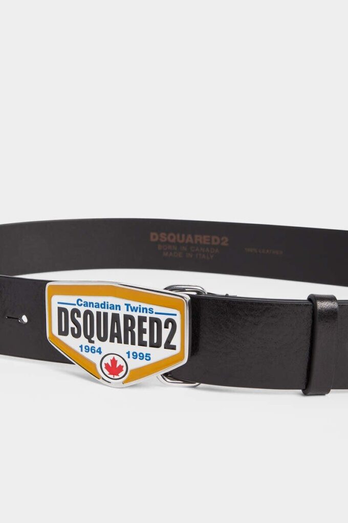 Pasek z plakietką z logo Dsquared2