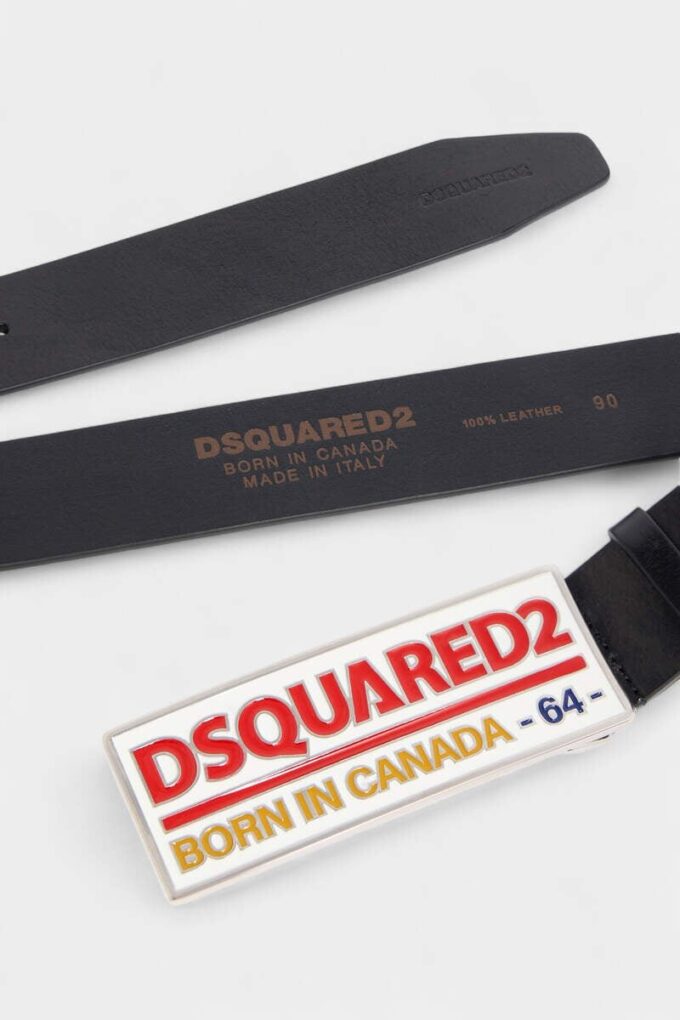 Pasek z plakietką z logo Dsquared2
