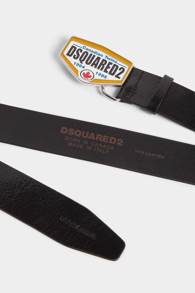 Pasek z plakietką z logo Dsquared2
