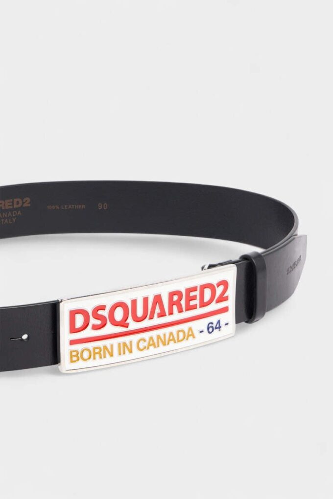 Pasek z plakietką z logo Dsquared2