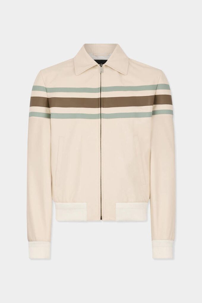 Preppy skórzana kurtka typu blouson