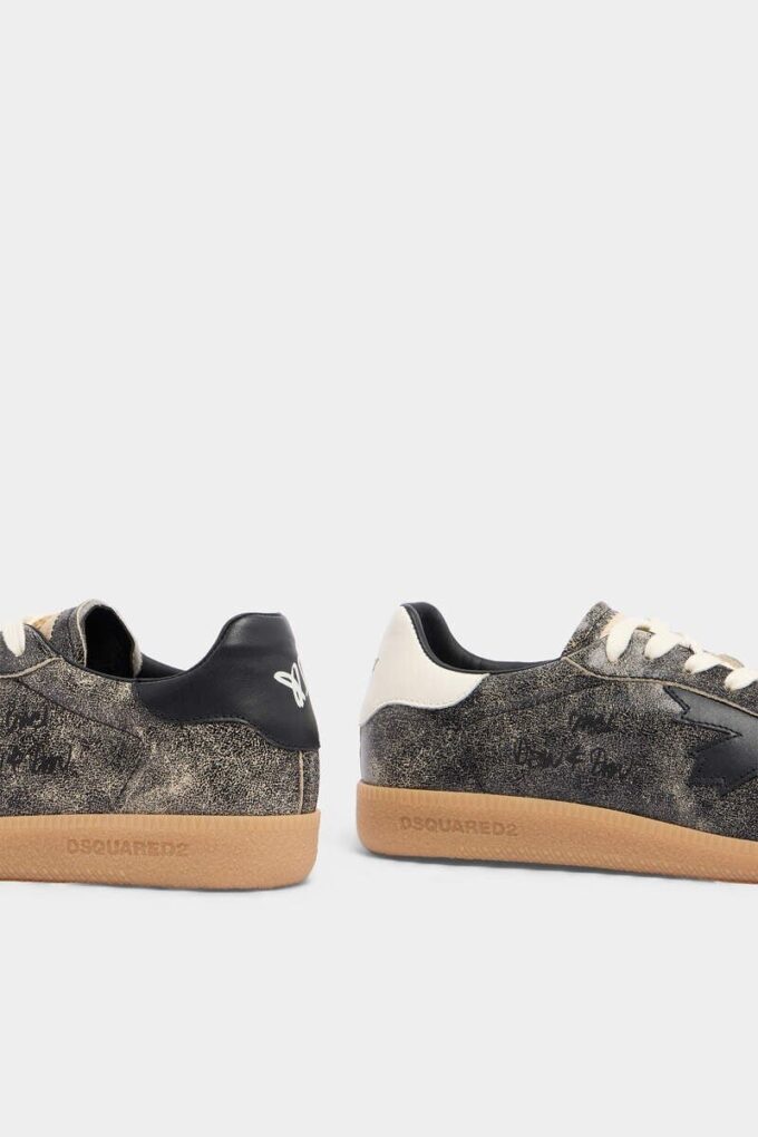 Sneakersy Dsquared2 Rebels z postarzanej skóry