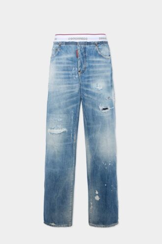 Spodnie dresowe z jasnego denimu