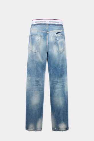 Spodnie dresowe z jasnego denimu