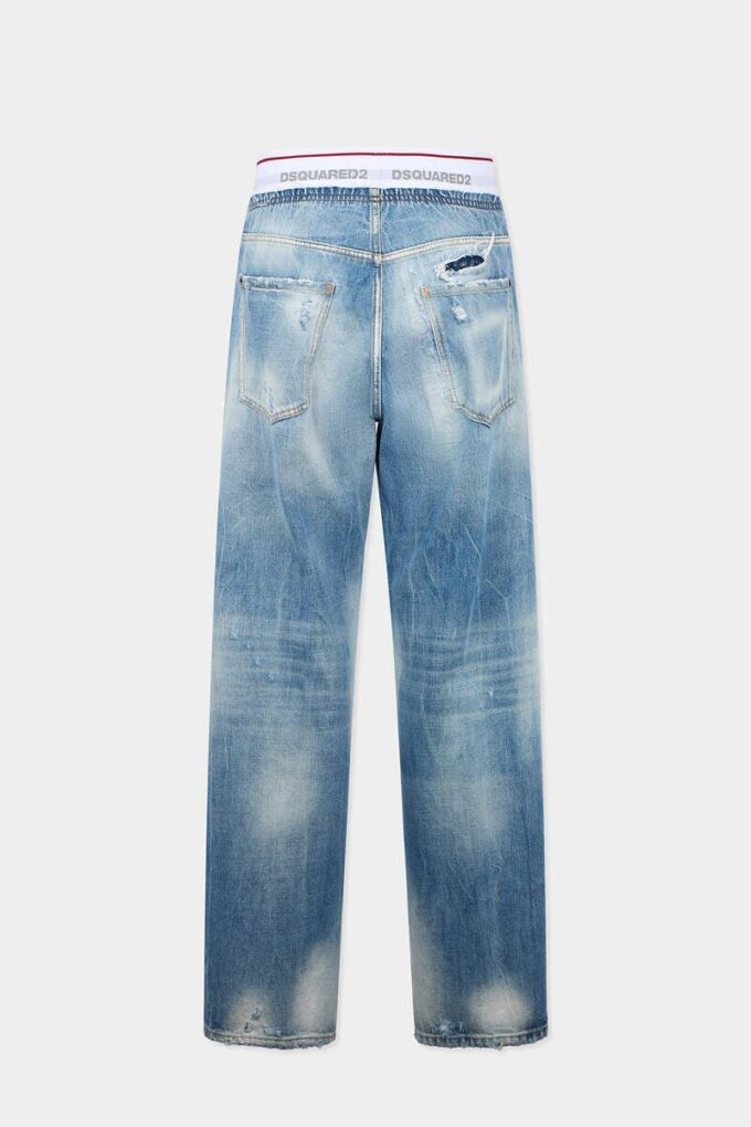 Spodnie dresowe z jasnego denimu