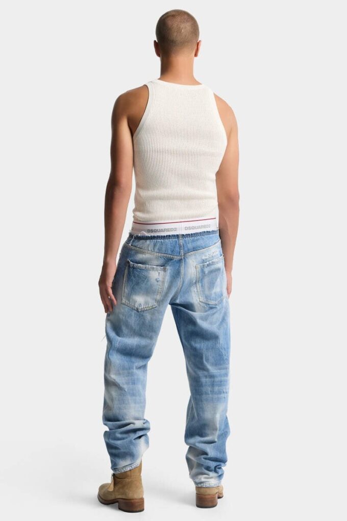 Spodnie dresowe z jasnego denimu