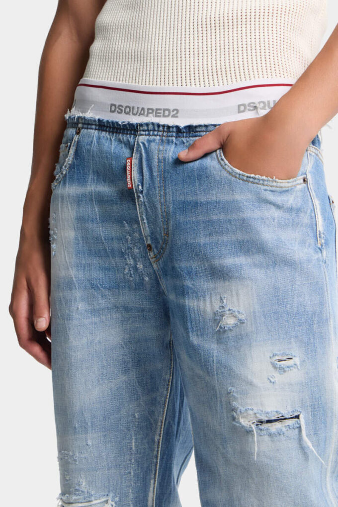 Spodnie dresowe z jasnego denimu