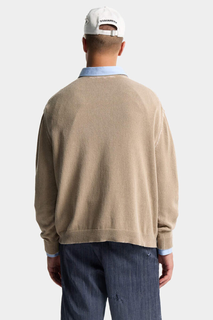 Sweter z charakterystycznym ściegiem jerseyowym Dsquared2 Sweter z charakterystycznym ściegiem jerseyowym Dsquared2