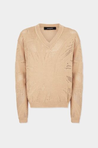 Sweter z dekoltem w serek