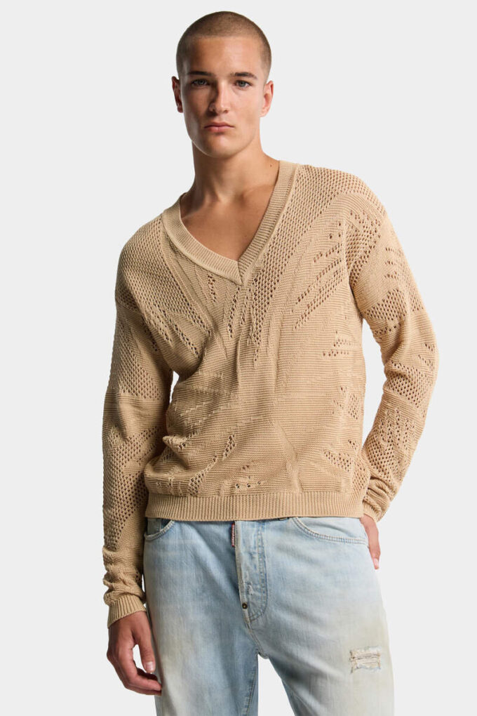 Sweter z dekoltem w serek Sweter z dekoltem w serek