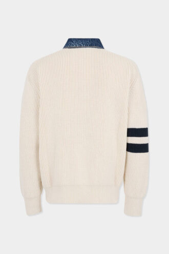 Sweter z dzianiny D2 z domieszką dżinsu Sweter z dzianiny D2 z domieszką dżinsu