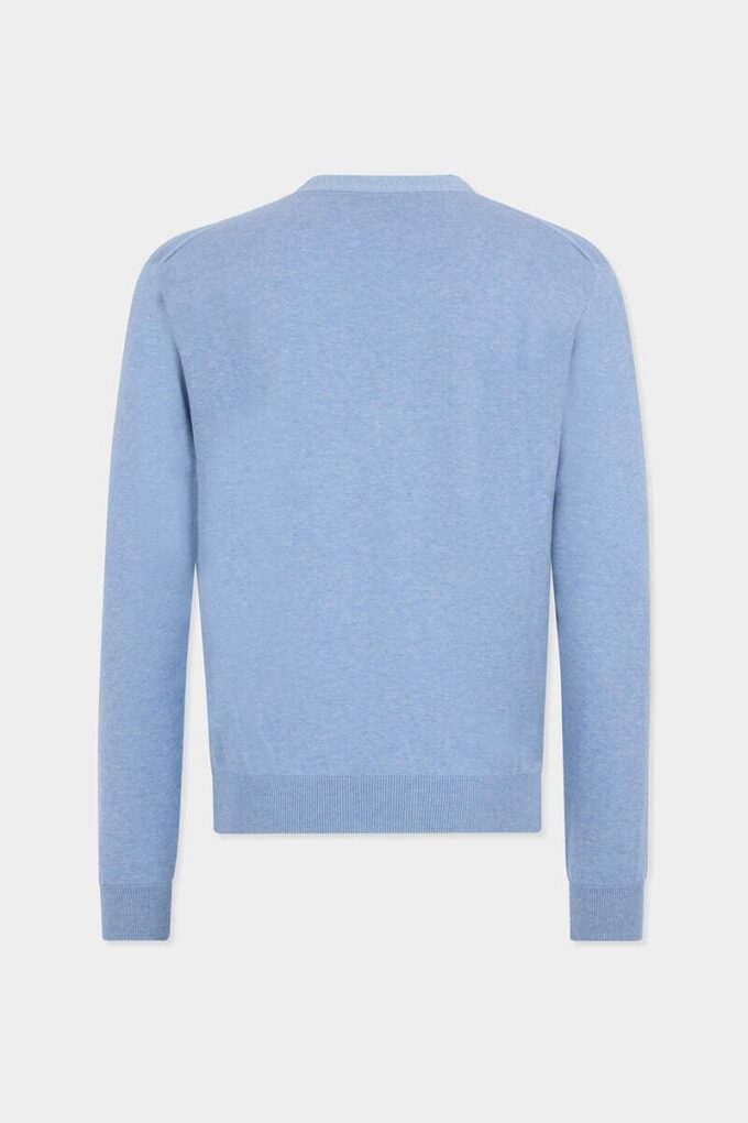 Sweter z dzianiny z dekoltem w serek