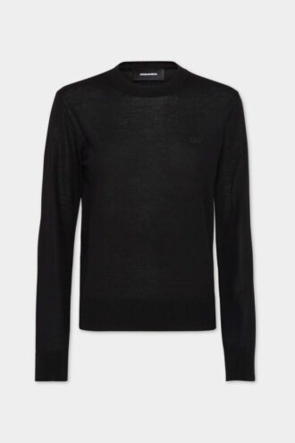 Sweter z wełny D2 z okrągłym dekoltem