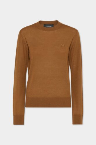 Sweter z wełny D2 z okrągłym dekoltem