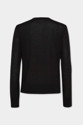 Sweter z wełny D2 z okrągłym dekoltem