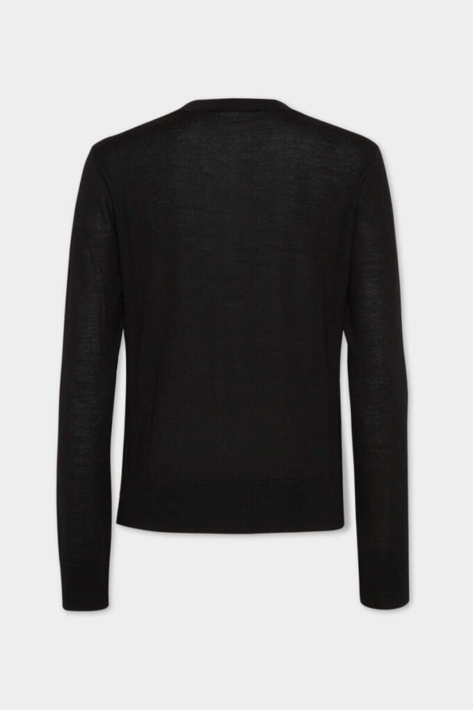 Sweter z wełny D2 z okrągłym dekoltem
