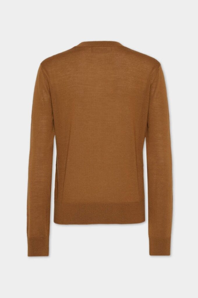 Sweter z wełny D2 z okrągłym dekoltem