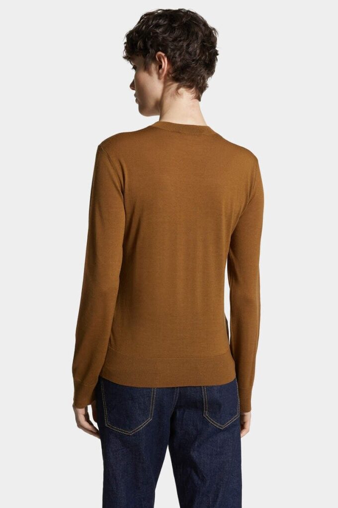 Sweter z wełny D2 z okrągłym dekoltem