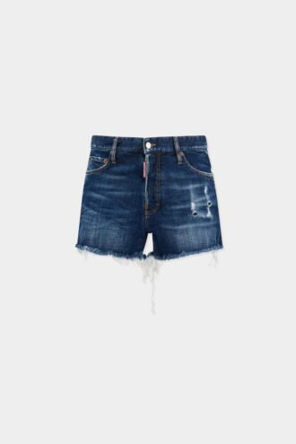 Szorty Dsquared2 Rebels w ciemnym odcieniu, z obciętymi nogawkami