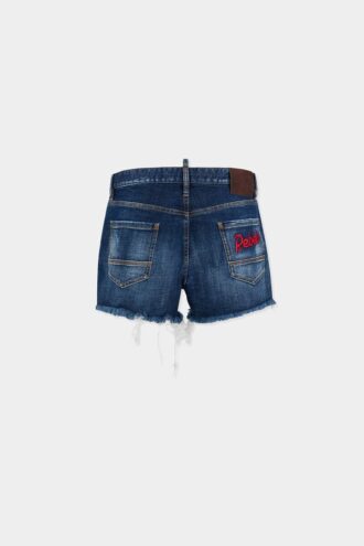 Szorty Dsquared2 Rebels w ciemnym odcieniu, z obciętymi nogawkami