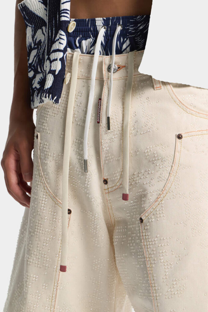 Szorty typu carpenter w stylu raw wash