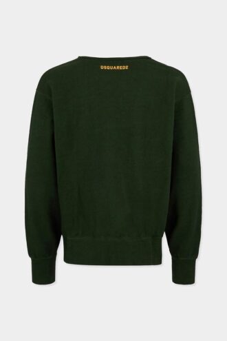 Vintage barwiona bluza z okrągłym dekoltem o długim i wąskim kroju